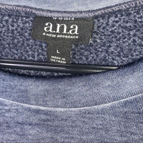 a.n.a Womens Size L Pullover Sweatshirt Long Sleeve Tie Sides Blue - Picture 6 of 8